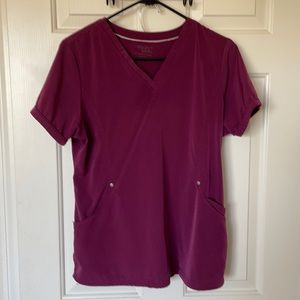 Beyond Scrubs Maroon Scrub Top